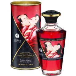 Comprar SHUNGA - ACEITE MASAJE EFECTO CALOR SABOR INTENSO CEREZA 100 ML al mejor precio - Envíos Discretos