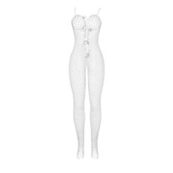 Comprar SUBBLIME - 951740 BODYSTOCKING CROTCHLESS DE REJILLA CON LAZOS BLANCO TALLA ÚNICA al mejor precio - Envíos Discretos