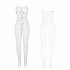 Comprar SUBBLIME - 951740 BODYSTOCKING CROTCHLESS DE REJILLA CON LAZOS BLANCO TALLA ÚNICA al mejor precio - Envíos Discretos