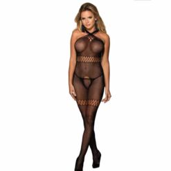 Comprar SUBBLIME - 951948 BODYSTOCKING DE REJILLA CON TIRANTES DE CUELLO CRUZADOS NEGRO TALLA ÚNICA al mejor precio - Envíos Discretos
