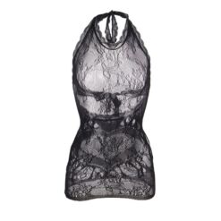 Comprar SUBBLIME - 952075 VESTIDO CORTO DE REJILLA CON ESPALDA DESCUBIERTA Y DETALLE DE CORAZÓN NEGRO TALLA ÚNICA al mejor precio - Envíos Discretos