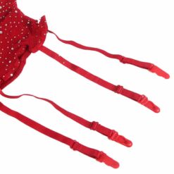 Comprar SUBBLIME - 952181 BODYSTOCKING DE REJILLA CON GUANTES Y DIAMANTES ROJO TALLA ÚNICA al mejor precio - Envíos Discretos