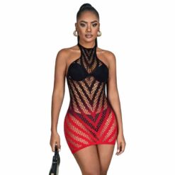 Comprar SUBBLIME - 952242 VESTIDO DE REJILLA ELÁSTICO DEGRADADO ROJO Y NEGRO TALLA ÚNICA al mejor precio - Envíos Discretos
