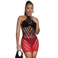 Comprar SUBBLIME - 952242 VESTIDO DE REJILLA ELÁSTICO DEGRADADO ROJO Y NEGRO TALLA ÚNICA al mejor precio - Envíos Discretos