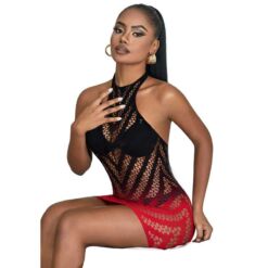 Comprar SUBBLIME - 952242 VESTIDO DE REJILLA ELÁSTICO DEGRADADO ROJO Y NEGRO TALLA ÚNICA al mejor precio - Envíos Discretos