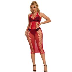 Comprar SUBBLIME - 952327 VESTIDO DE REJILLA LARGO ROJO TALLA ÚNICA al mejor precio - Envíos Discretos