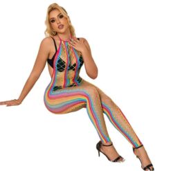 Comprar SUBBLIME - 952358 VESTIDO DE REJILLA CUELLO HALTER ARCOIRIS TALLA ÚNICA al mejor precio - Envíos Discretos