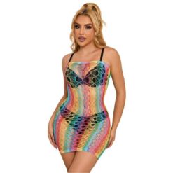 Comprar SUBBLIME - 952365 VESTIDO DE REJILLA HOMBROS DESCUBIERTOS ARCOIRIS TALLA ÚNICA al mejor precio - Envíos Discretos