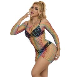 Comprar SUBBLIME - 952426 VESTIDO DE REJILLA MANGA LARGA ARCOIRIS TALLA ÚNICA al mejor precio - Envíos Discretos