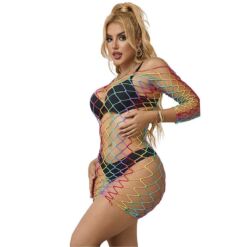 Comprar SUBBLIME - 952426 VESTIDO DE REJILLA MANGA LARGA ARCOIRIS TALLA ÚNICA al mejor precio - Envíos Discretos