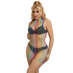 Comprar SUBBLIME - 952433 VESTIDO DE REJILLA SIN MANGAS CON CUELLO ALTO ARCOIRIS TALLA ÚNICA al mejor precio - Envíos Discretos