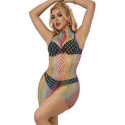 Comprar SUBBLIME - 952433 VESTIDO DE REJILLA SIN MANGAS CON CUELLO ALTO ARCOIRIS TALLA ÚNICA al mejor precio - Envíos Discretos