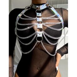 Comprar SUBBLIME - 953737 ARNÉS DE PECHO CON ANILLOS Y CADENAS PLATA TALLA ÚNICA al mejor precio - Envíos Discretos