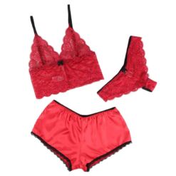 Comprar SUBBLIME - 953898 SET 3 PIEZAS ENCAJE Y SATEN ROJO S/M al mejor precio - Envíos Discretos