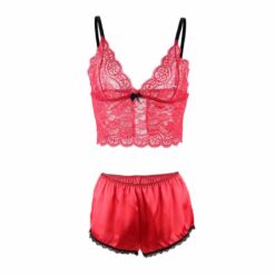 Comprar SUBBLIME - 953904 SET 3 PIEZAS ENCAJE Y SATEN ROJO L/XL al mejor precio - Envíos Discretos