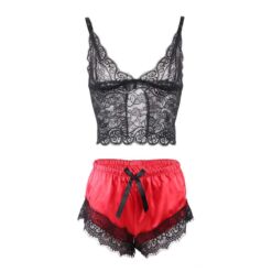 Comprar SUBBLIME - 953959 PIJAMA SEXY SATEN Y  ENCAJE NEGRO/ROJO S/M al mejor precio - Envíos Discretos