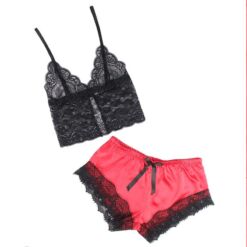 Comprar SUBBLIME - 953959 PIJAMA SEXY SATEN Y  ENCAJE NEGRO/ROJO S/M al mejor precio - Envíos Discretos