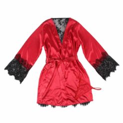 Comprar SUBBLIME - 954017 CAMISON DE ENCAJE ESPALDA TRANSPARENTE + TANGA ROJO/NEGRO S/M al mejor precio - Envíos Discretos
