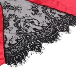 Comprar SUBBLIME - 954024 CAMISON DE ENCAJE ESPALDA TRANSPARENTE + TANGA ROJO/NEGRO L/XL al mejor precio - Envíos Discretos