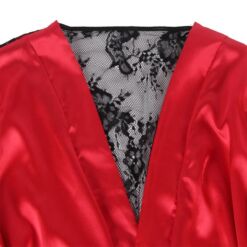 Comprar SUBBLIME - 954024 CAMISON DE ENCAJE ESPALDA TRANSPARENTE + TANGA ROJO/NEGRO L/XL al mejor precio - Envíos Discretos