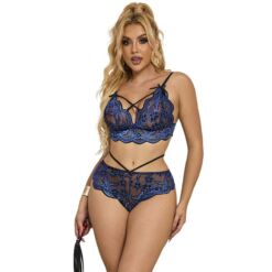 Comprar SUBBLIME - 954079 SUJETADOR + PANTIES ENCAJE AZUL L/XL al mejor precio - Envíos Discretos