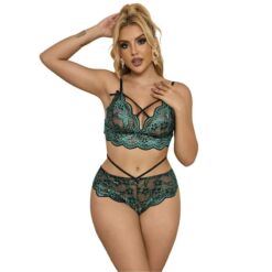 Comprar SUBBLIME - 954086 SUJETADOR + PANTIES ENCAJE VERDE S/M al mejor precio - Envíos Discretos