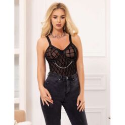 Comprar SUBBLIME - 954260 BODY CON CADENAS + LIGUEROS NEGRO S/M al mejor precio - Envíos Discretos