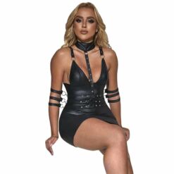 Comprar SUBBLIME - 954406 VESTIDO BONDAGE DE CUERO NEGRO S/M al mejor precio - Envíos Discretos