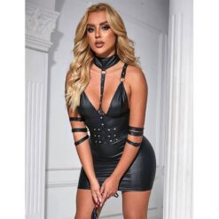 Comprar SUBBLIME - 954406 VESTIDO BONDAGE DE CUERO NEGRO S/M al mejor precio - Envíos Discretos