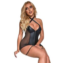 Comprar SUBBLIME - 954444 VESTIDO SEXY DE REJILLA CUERO NEGRO S/M al mejor precio - Envíos Discretos