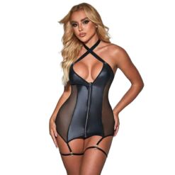 Comprar SUBBLIME - 954451 VESTIDO SEXY DE REJILLA CUERO NEGRO L/XL al mejor precio - Envíos Discretos