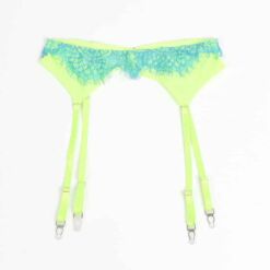 Comprar SUBBLIME - 955328 SET SUJETADOR CON ENCAJE Y LIGUEROS VERDE Y AZUL L/XL al mejor precio - Envíos Discretos