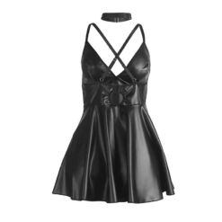 Comprar SUBBLIME - 955373 VESTIDO CON TIRANTES DE CUERO NEGRO S/M al mejor precio - Envíos Discretos