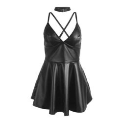 Comprar SUBBLIME - 955373 VESTIDO CON TIRANTES DE CUERO NEGRO S/M al mejor precio - Envíos Discretos