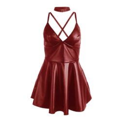 Comprar SUBBLIME - 955403 VESTIDO CON TIRANTES DE CUERO BURDEOS L/XL al mejor precio - Envíos Discretos