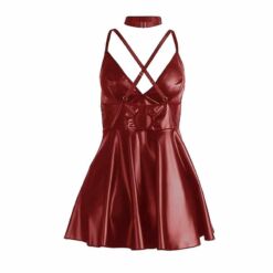 Comprar SUBBLIME - 955403 VESTIDO CON TIRANTES DE CUERO BURDEOS L/XL al mejor precio - Envíos Discretos