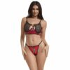 Comprar SUBBLIME - 955533 CONJUNTO SUJETADOR CON CREMALLERA DE MALLA DE CHAROL ROJO S/M al mejor precio - Envíos Discretos