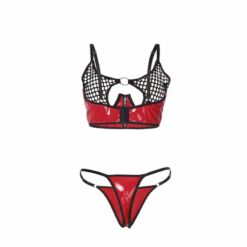 Comprar SUBBLIME - 955540 CONJUNTO SUJETADOR CON CREMALLERA DE MALLA DE CHAROL ROJO L/XL al mejor precio - Envíos Discretos