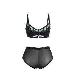 Comprar SUBBLIME - 955557 CONJUNTO SUJETADOR CON CREMALLERA DE MALLA DE CHAROL VERDE S/M al mejor precio - Envíos Discretos