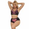 Comprar SUBBLIME - 955571 CONJUNTO SUJETADOR CON CREMALLERA DE MALLA DE CHAROL ROSA S/M al mejor precio - Envíos Discretos