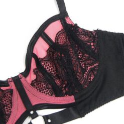 Comprar SUBBLIME - 955571 CONJUNTO SUJETADOR CON CREMALLERA DE MALLA DE CHAROL ROSA S/M al mejor precio - Envíos Discretos