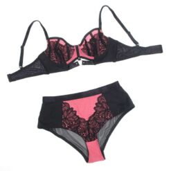 Comprar SUBBLIME - 955588 CONJUNTO SUJETADOR CON CREMALLERA DE MALLA DE CHAROL ROSA L/XL al mejor precio - Envíos Discretos