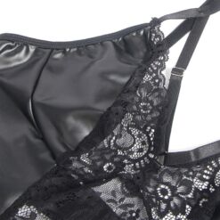 Comprar SUBBLIME - 957520 VESTIDO DE CUERO CON ENCAJE FLORAL NEGRO S/M al mejor precio - Envíos Discretos