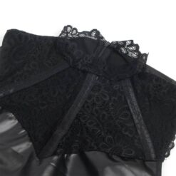 Comprar SUBBLIME - 957544 VESTIDO DE CUERO CON CUELLO DE ENCAJE NEGRO S/M al mejor precio - Envíos Discretos