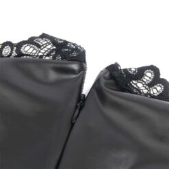 Comprar SUBBLIME - 957551 VESTIDO DE CUERO CON CUELLO DE ENCAJE NEGRO L/XL al mejor precio - Envíos Discretos