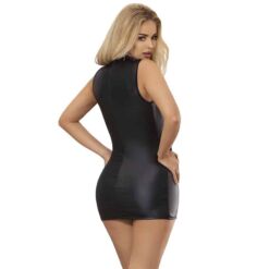 Comprar SUBBLIME - 957551 VESTIDO DE CUERO CON CUELLO DE ENCAJE NEGRO L/XL al mejor precio - Envíos Discretos