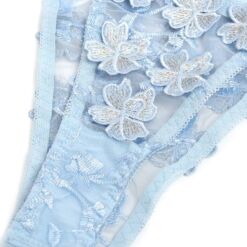 Comprar SUBBLIME - 957629 CONJUNTO SUJETADOR Y PANTIES CON BORDADOS DE FLORES CELESTE S/M al mejor precio - Envíos Discretos