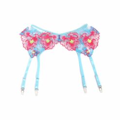 Comprar SUBBLIME - 957643 CONJUNTO SUJETADOR Y LIGUERO CON BORDADOS DE FLORES ROSAS S/M al mejor precio - Envíos Discretos