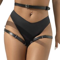 Comprar SUBBLIME - ARNÉS CINTURA Y PIERNAS CUERO NEGRO TALLA ÚNICA al mejor precio - Envíos Discretos