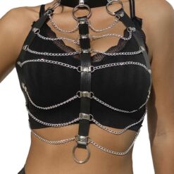 Comprar SUBBLIME - ARNÉS DE PECHO CADENAS CUERO NEGRO TALLA ÚNICA al mejor precio - Envíos Discretos